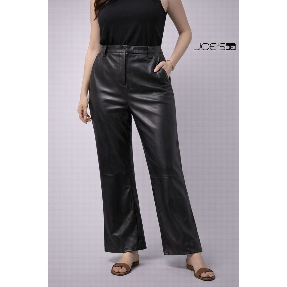 NWT JOES Jeans‎ Faux Leather Wide Leg Pants Black Size 24 JWFA5093